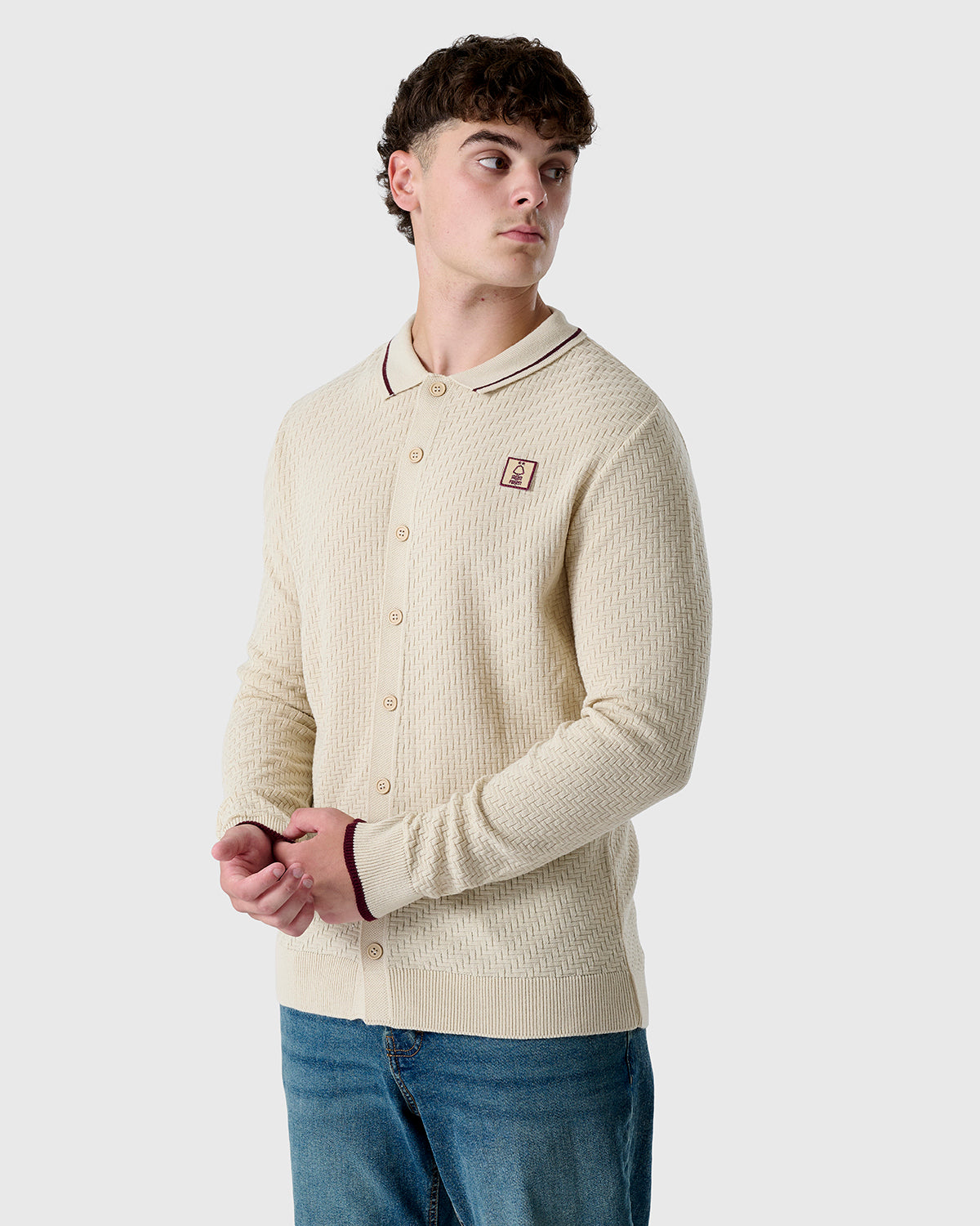 NFFC Flagstone Button Through Knit Polo