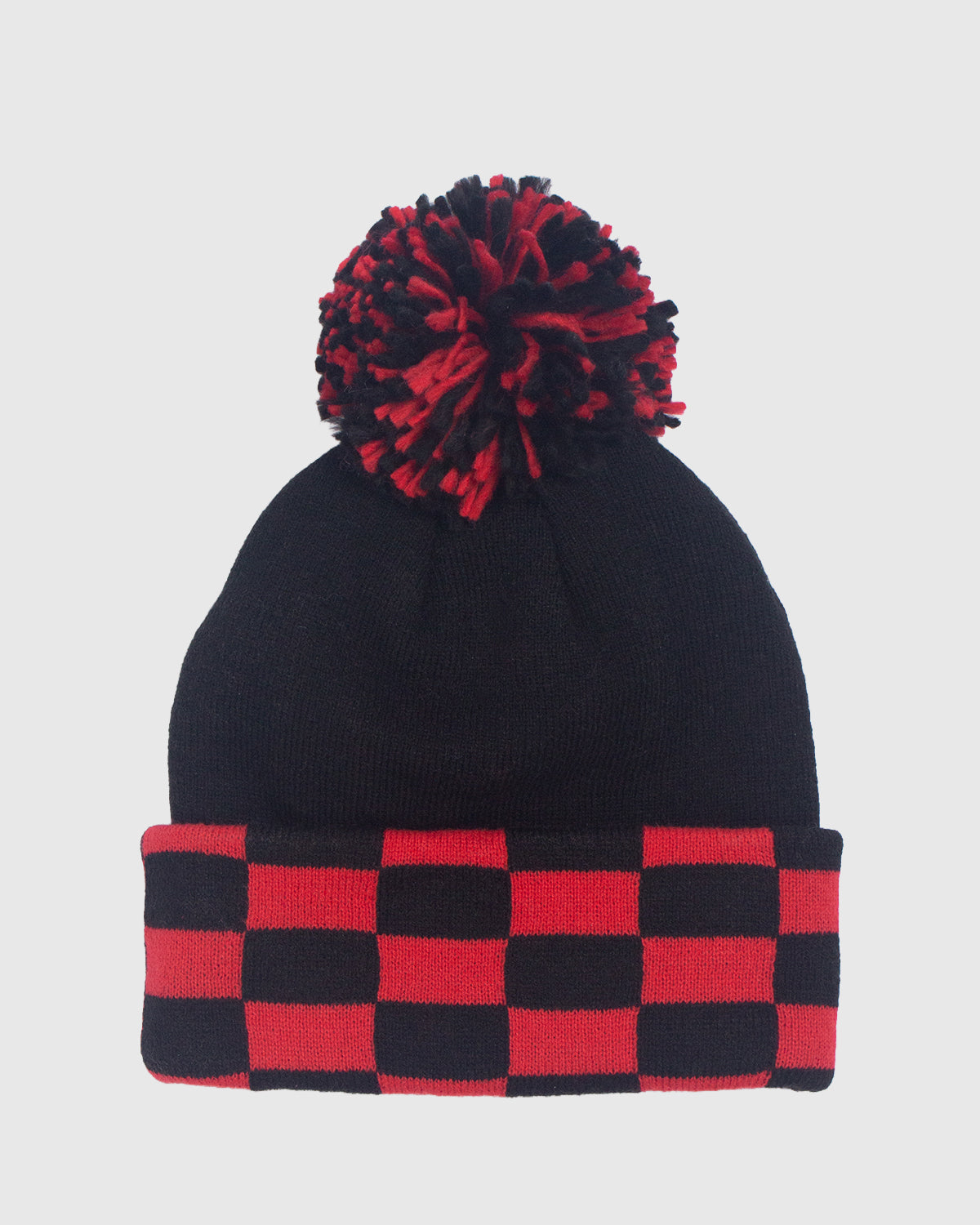 NFFC Junior Black Check Pattern Beanie Hat