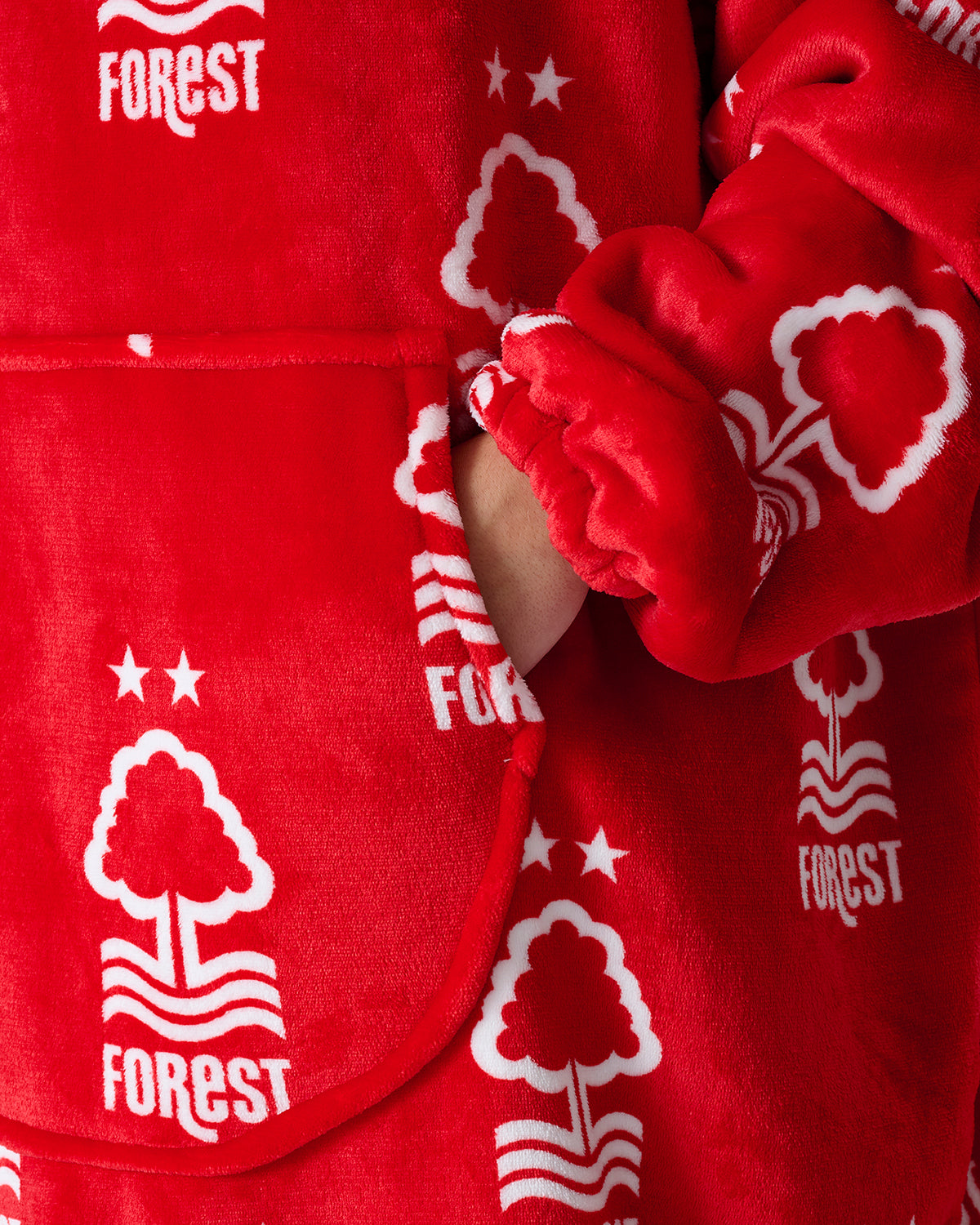 NFFC Red AOP Oversized Sherpa Hoodie