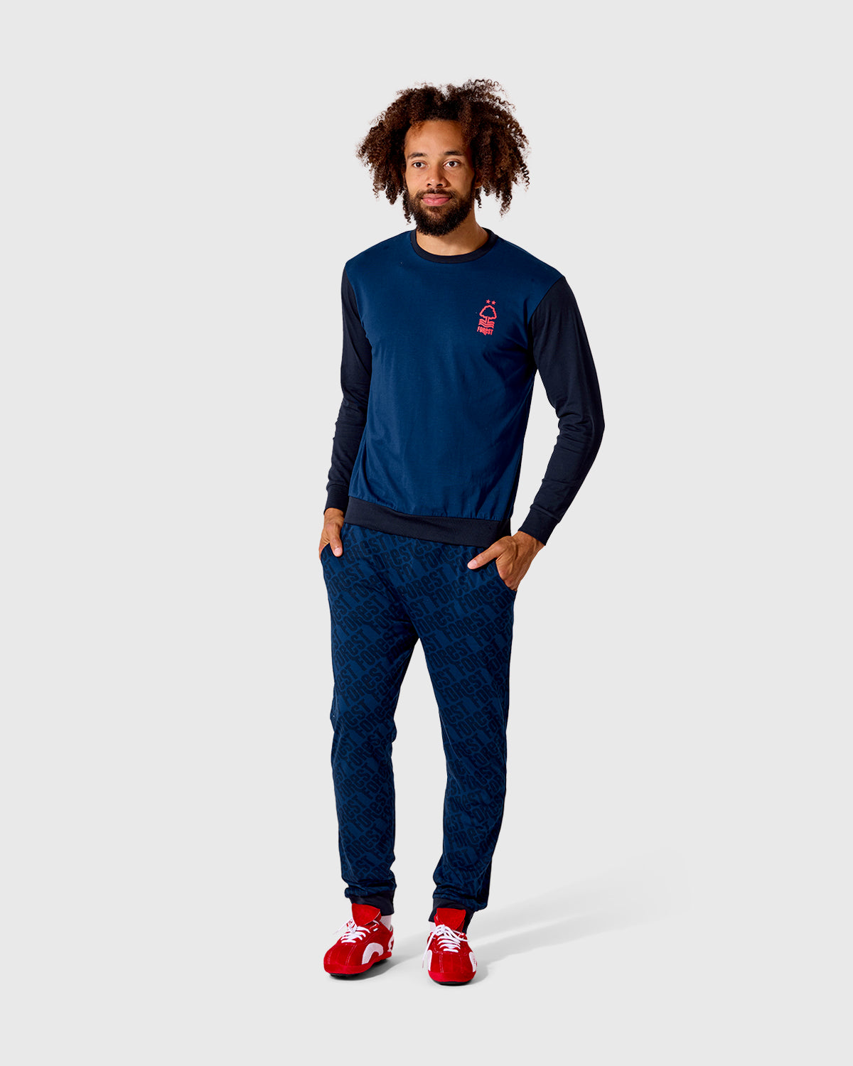 NFFC Navy Repeat Print Pyjama Set
