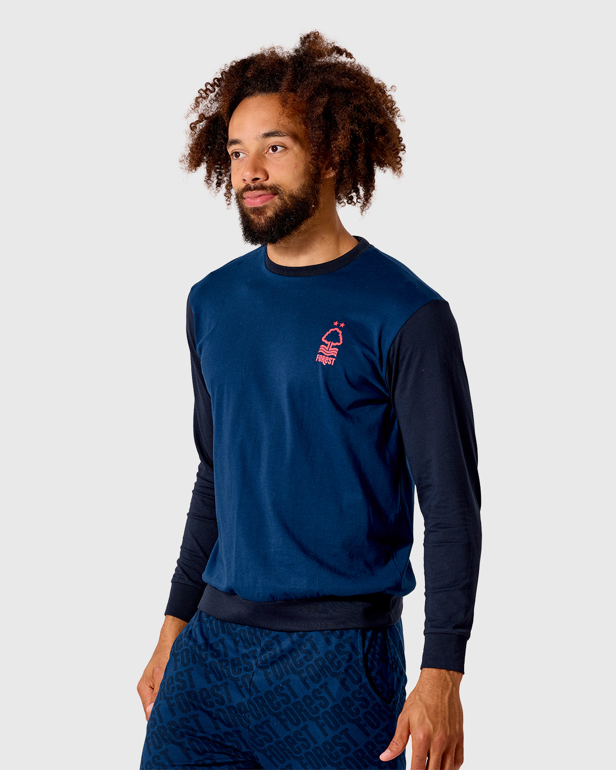 NFFC Navy Repeat Print Pyjama Set