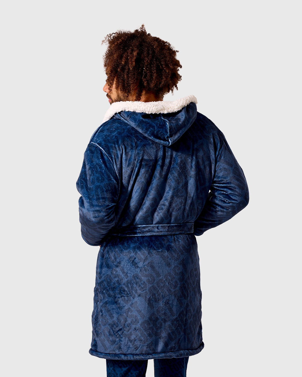 NFFC Navy Repeat Print Dressing Gown