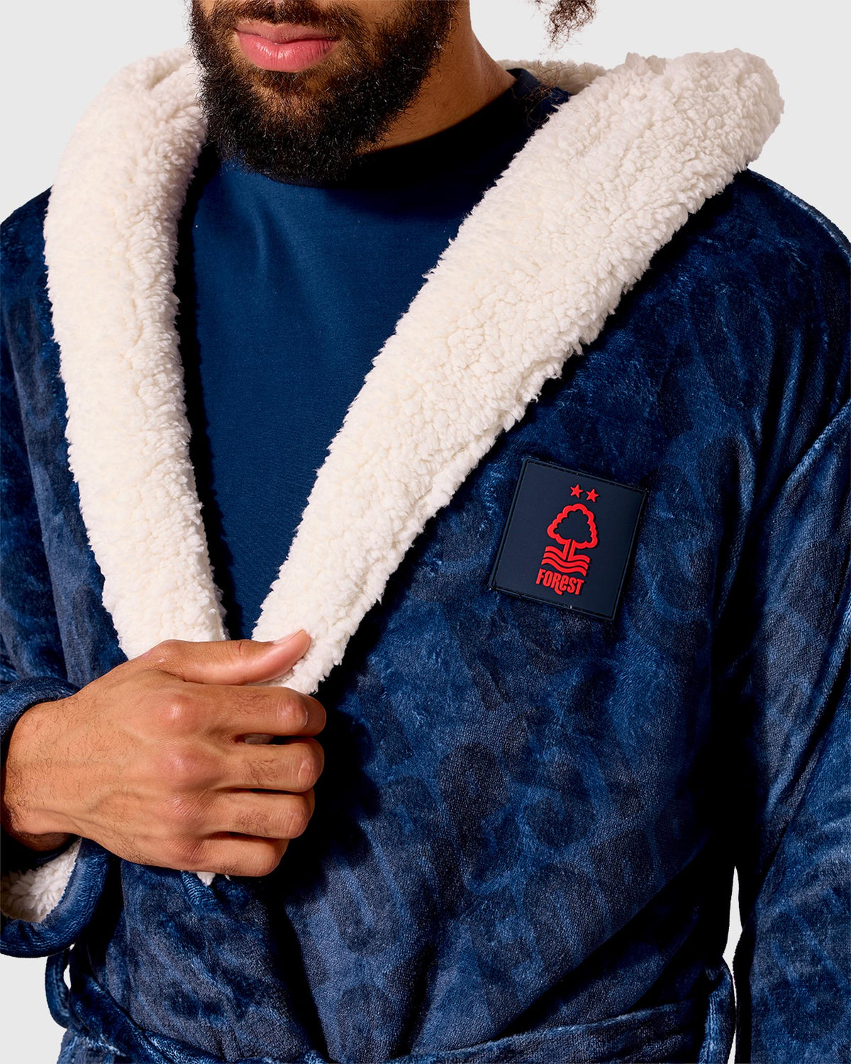 NFFC Navy Repeat Print Dressing Gown