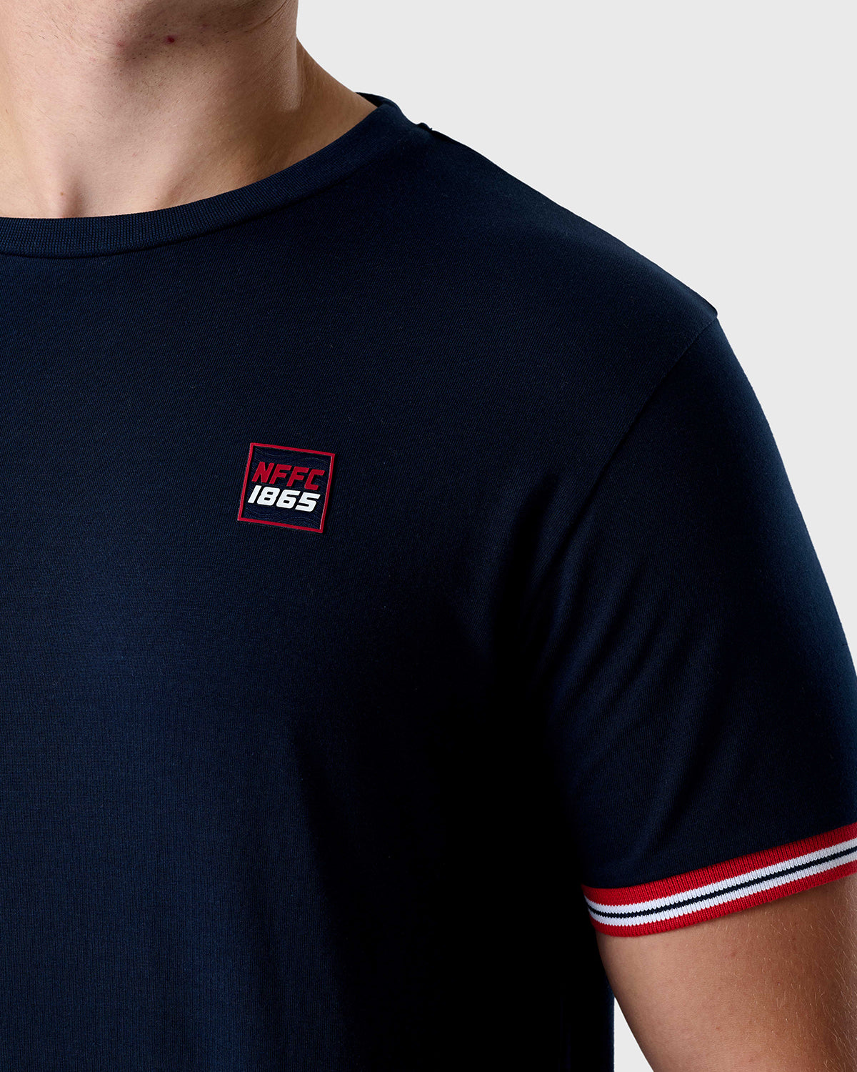 NFFC Navy Sports Casual Tipped Sleeve T-Shirt