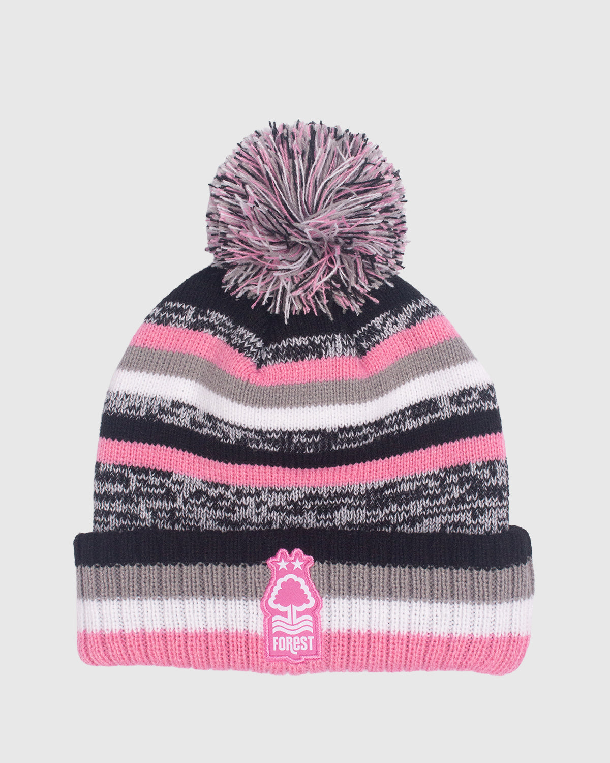 NFFC Pink Forest Stripe Bobble Hat