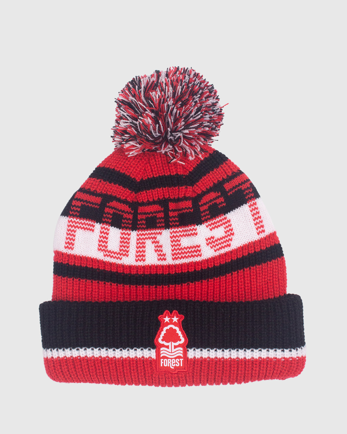 NFFC Red Forest Text Bobble Hat