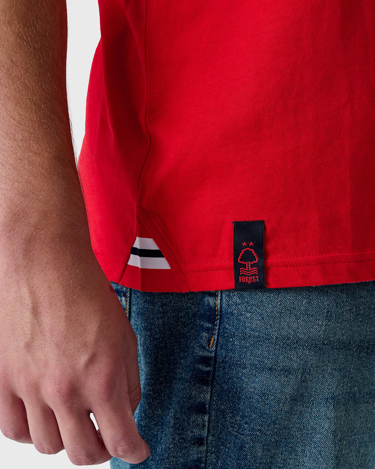 NFFC Red Sports Casual Tipped Sleeve Polo
