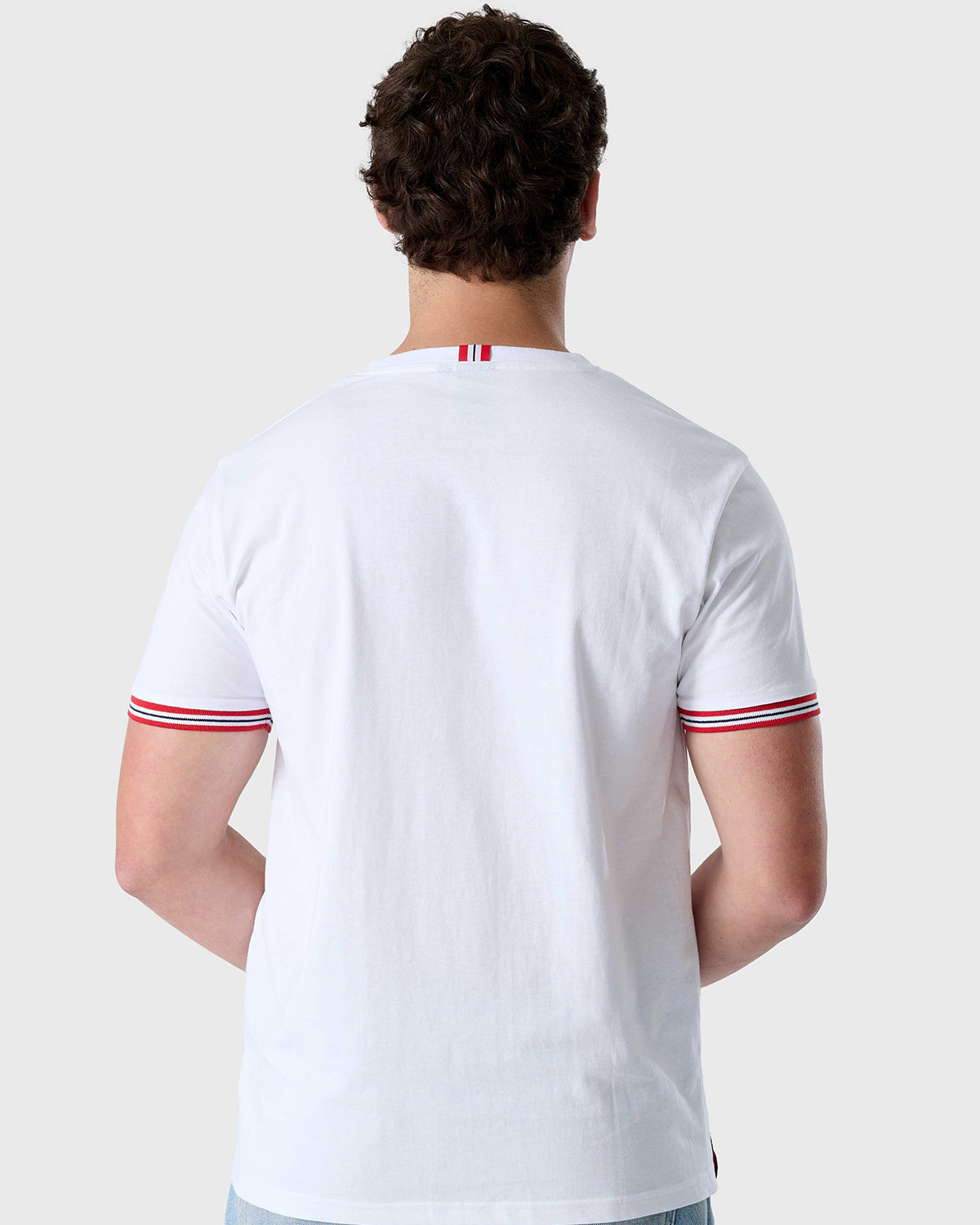 NFFC White Sports Casual Tipped Sleeve T-Shirt