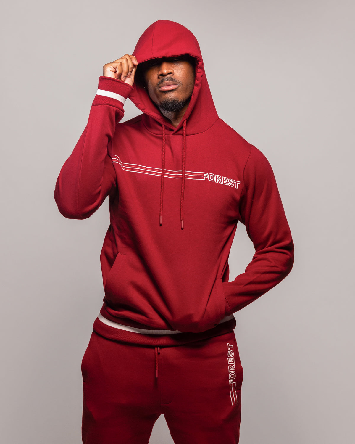 NFFC Stripe Collection Red Hoodie