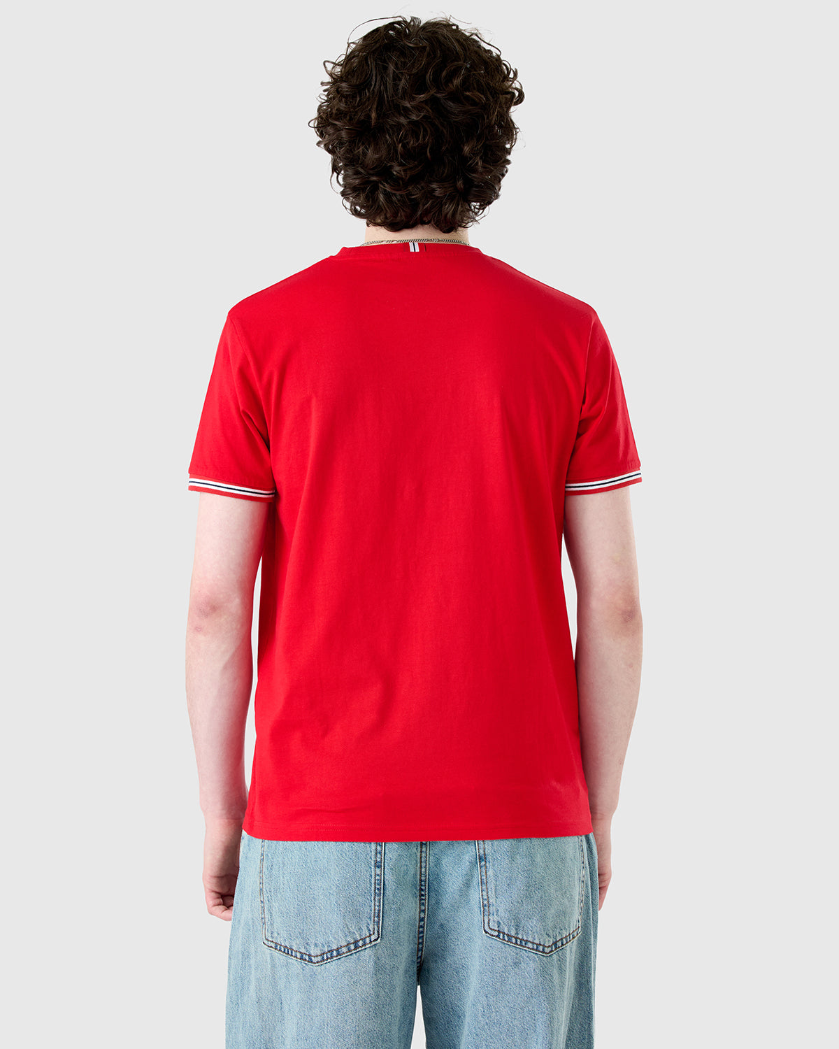 NFFC Red Sports Casual Tipped Sleeve T-Shirt
