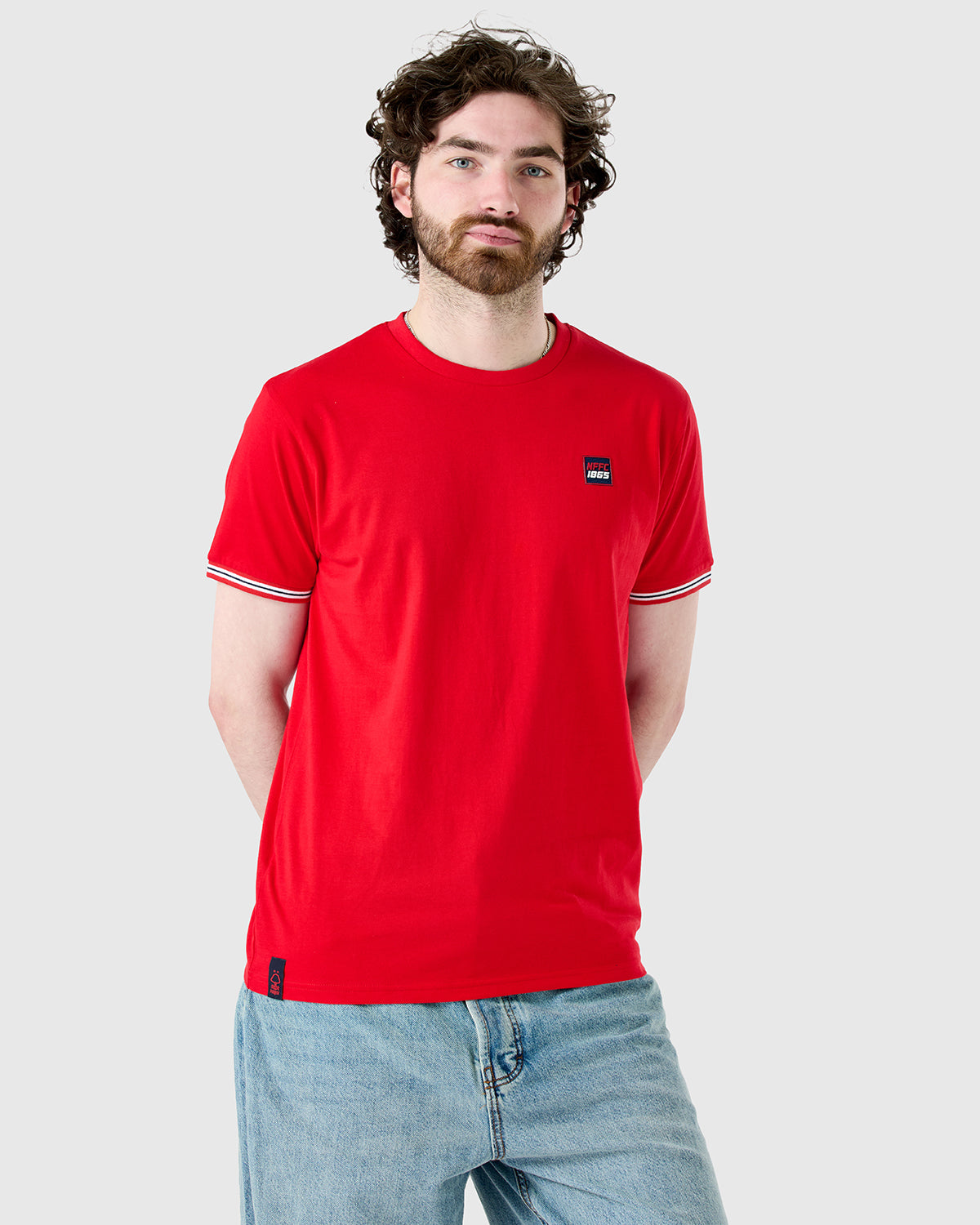 NFFC Red Sports Casual Tipped Sleeve T-Shirt