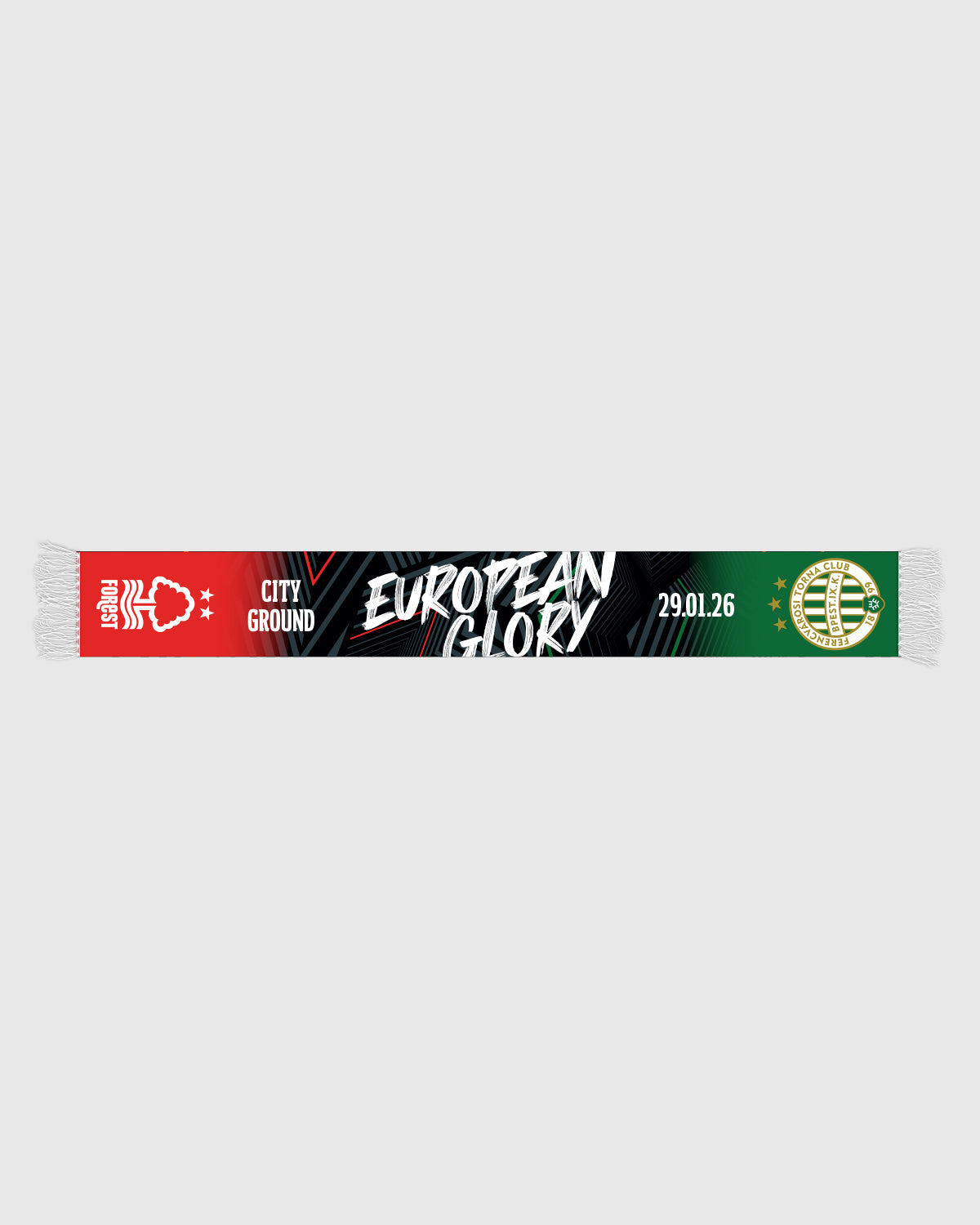 NFFC UEL 25/26 Nottingham Forest vs Ferencvárosi TC European Glory Scarf