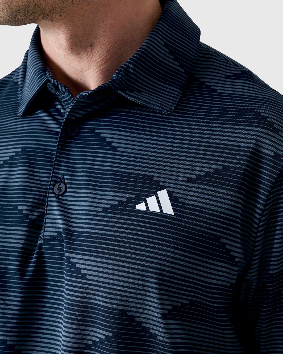NFFC Adidas Golf Ultimate365 Speed Stripe Navy Polo Shirt