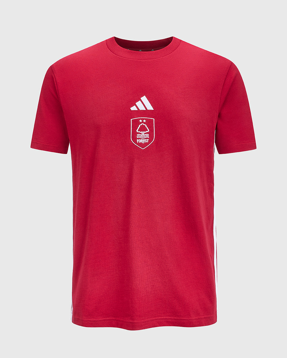 NFFC adidas Maroon 3-Stripe T-Shirt