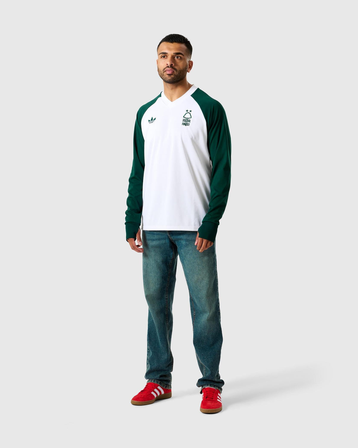 NFFC 26/27 adidas Originals Green & White Long Sleeve Jersey - Nottingham Forest FC