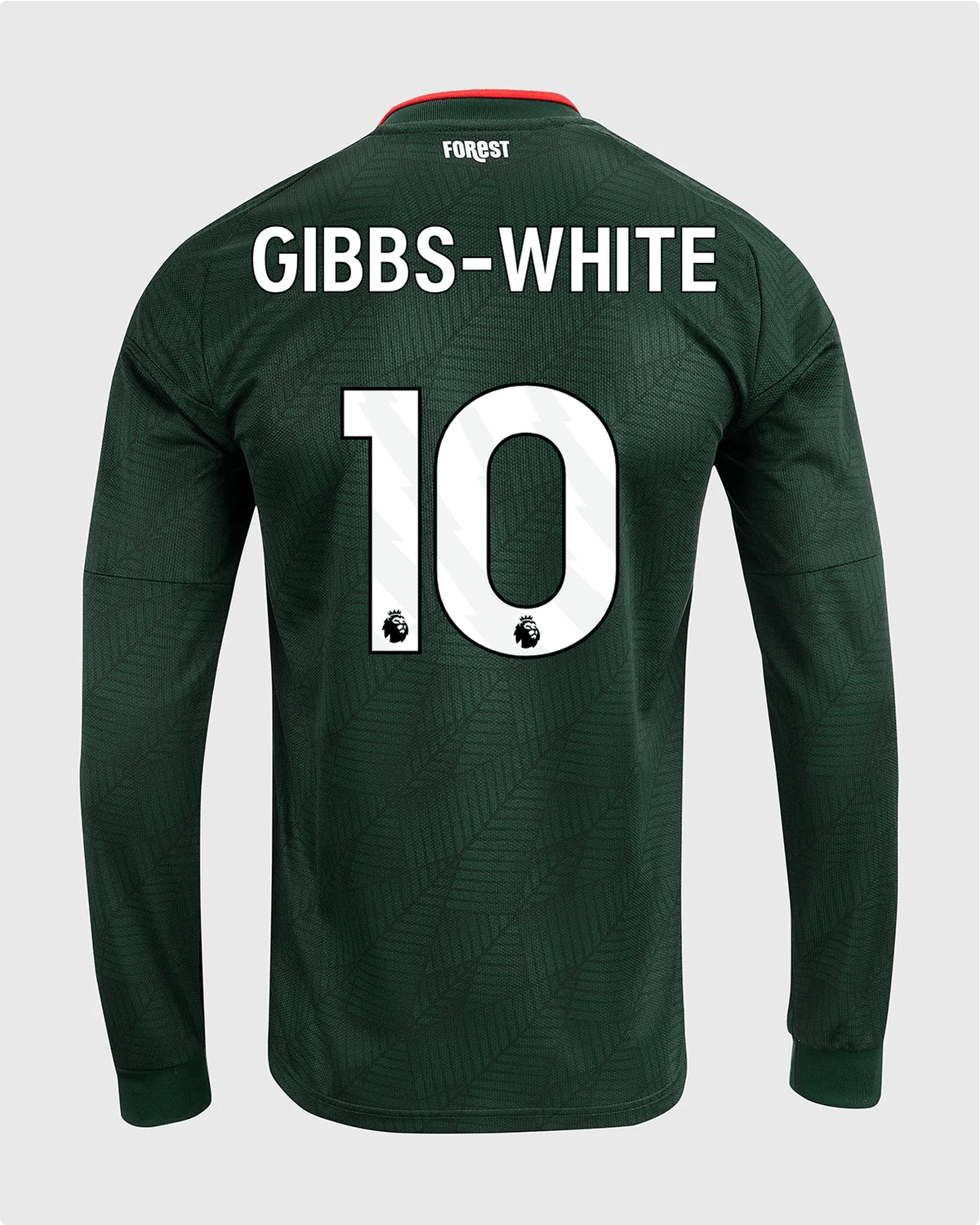 NFFC 26/27 Long Sleeve Away Shirt with Gibbs-White 10 Premier League Printing - Nottingham Forest FC