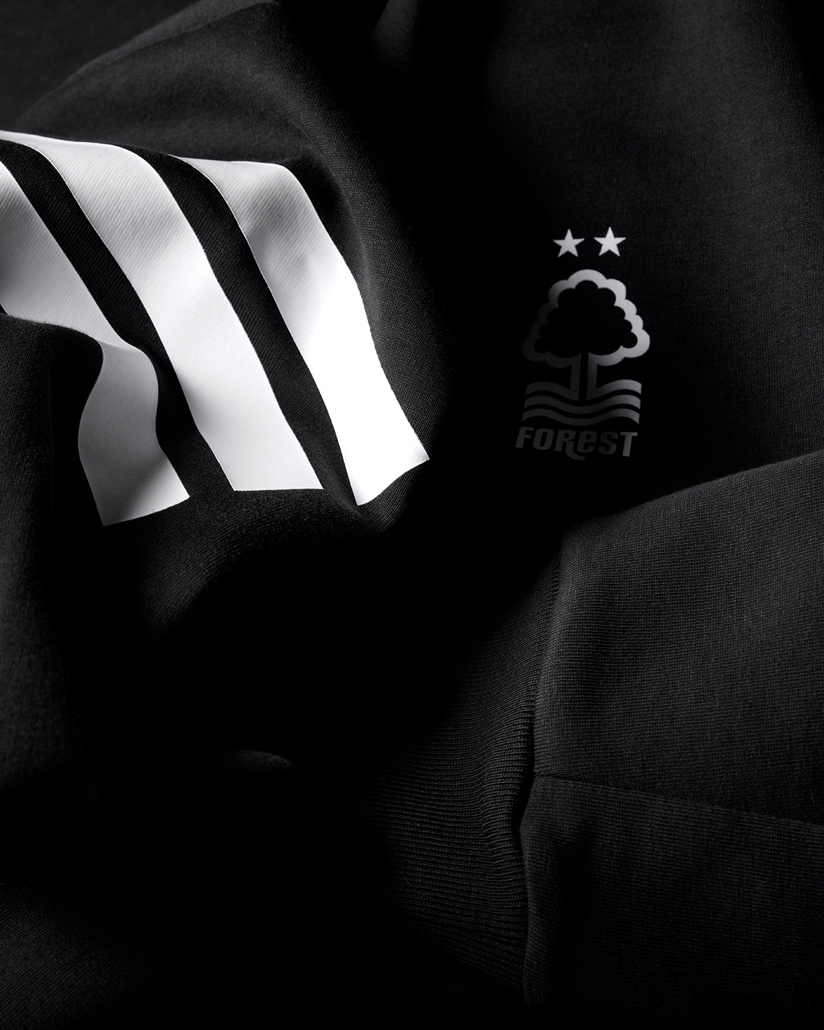 NFFC Adidas Future Icons 3 - Stripe Black Track Top - Nottingham Forest FC