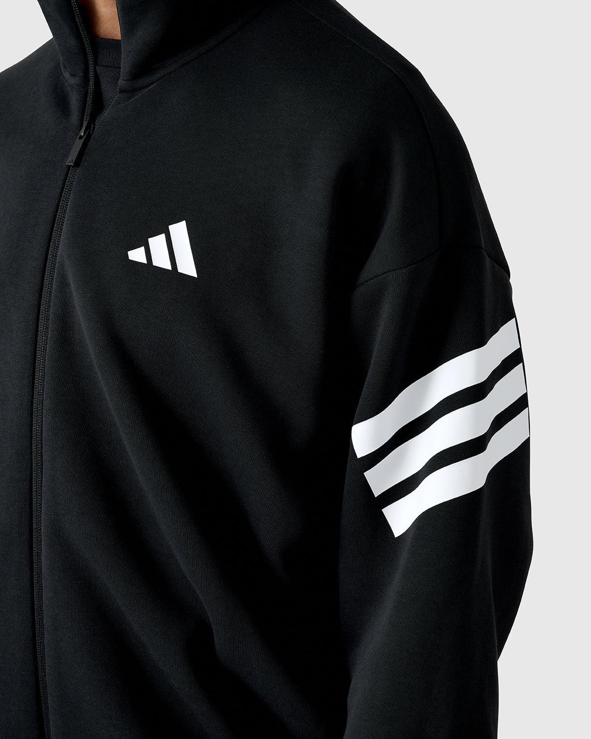 NFFC Adidas Future Icons 3 - Stripe Black Track Top - Nottingham Forest FC