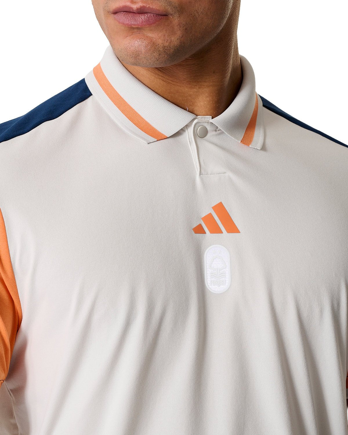 NFFC Adidas Golf Beyond White Twist Knit Polo - Nottingham Forest FC