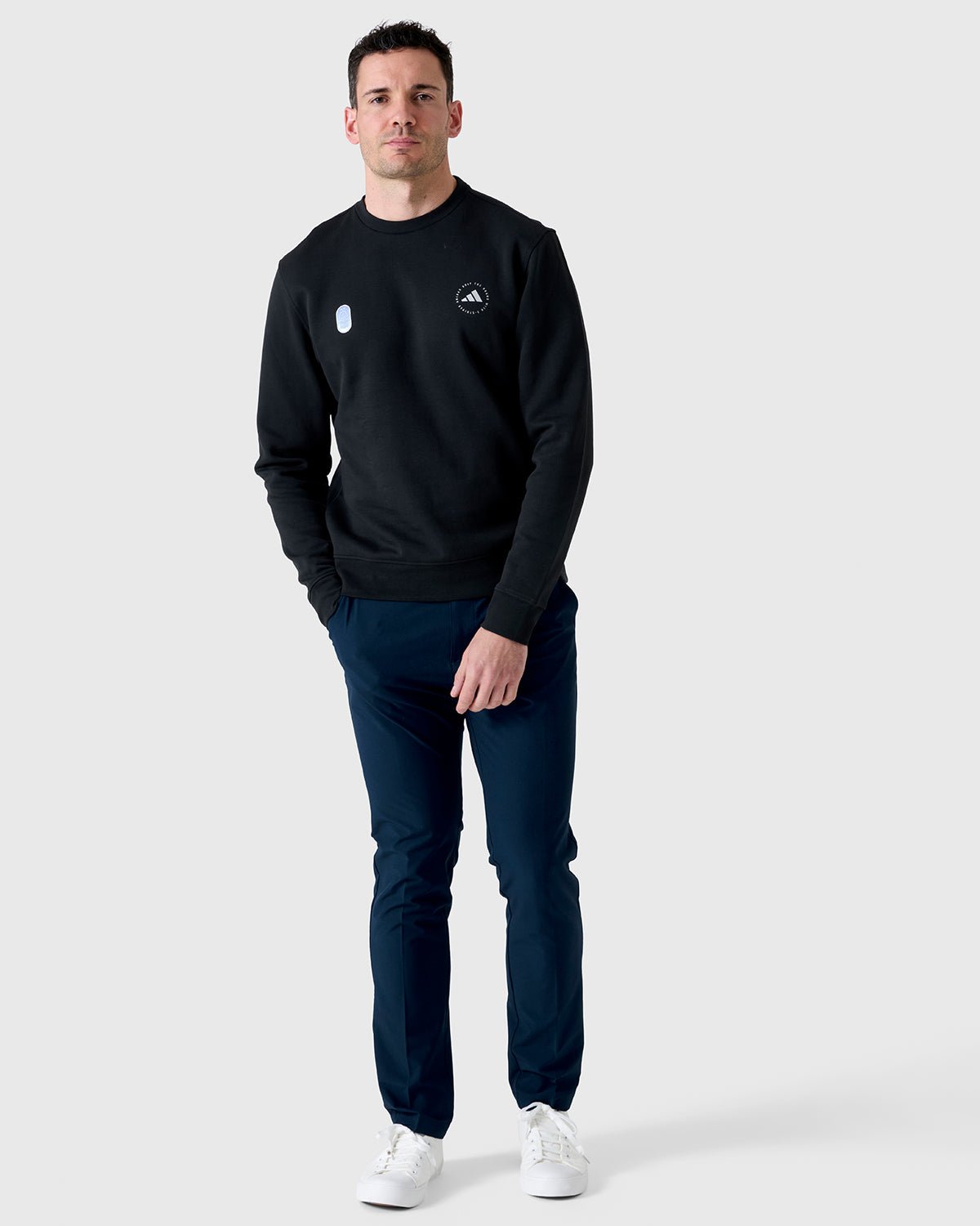 NFFC Adidas Golf Core Black Crewneck Sweatshirt - Nottingham Forest FC
