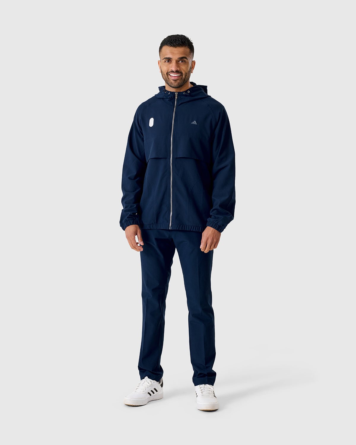NFFC Adidas Golf Go-To Navy Full Zip Windbreaker - Nottingham Forest FC