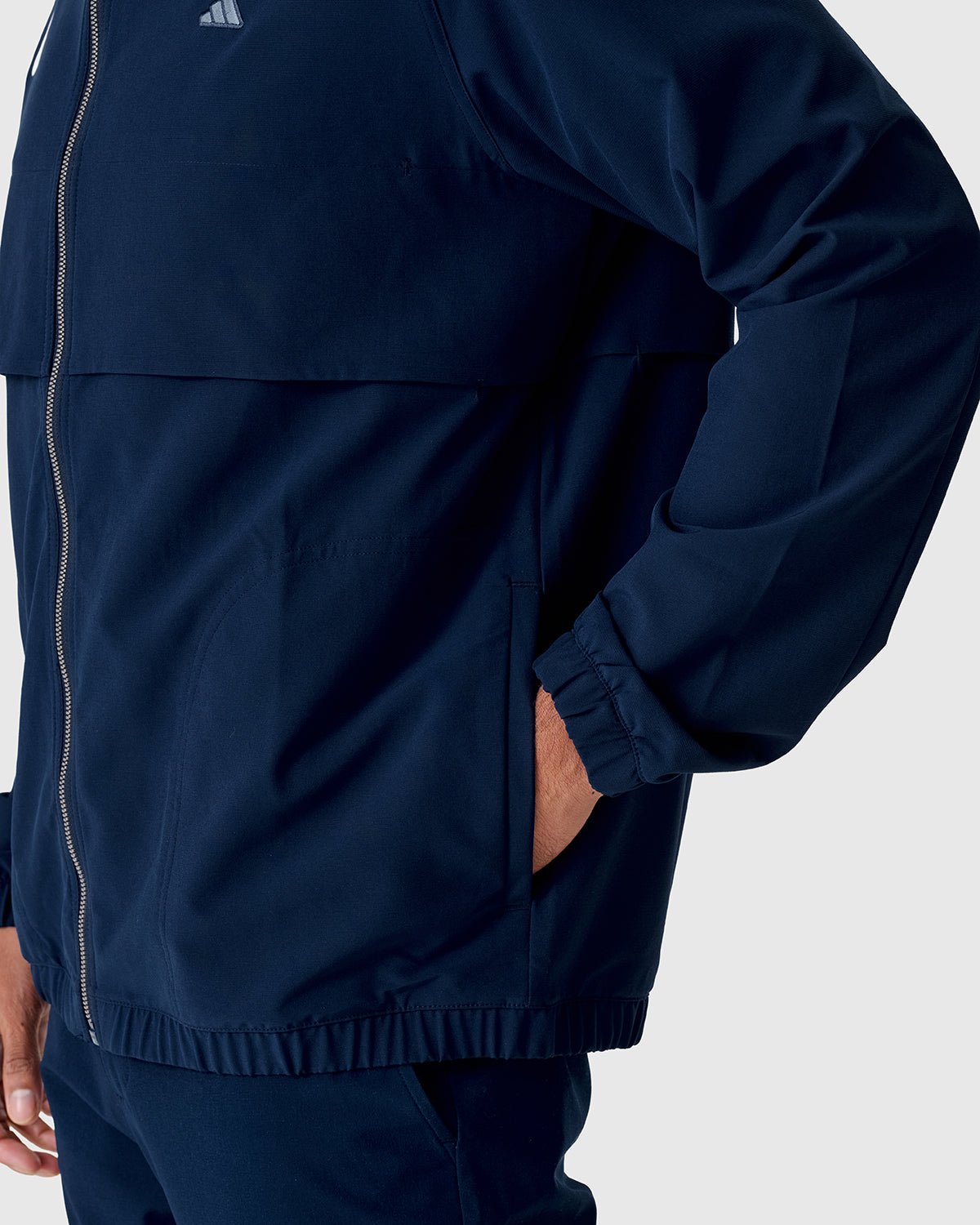 NFFC Adidas Golf Go-To Navy Full Zip Windbreaker - Nottingham Forest FC