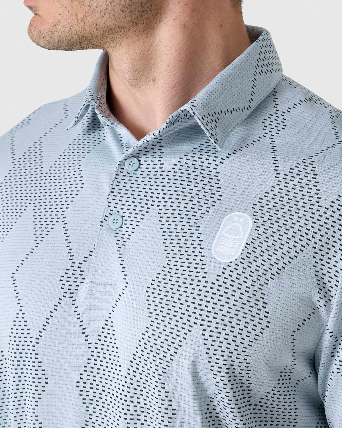 NFFC Adidas Golf Ultimate365 Blue Micro Textured Polo - Nottingham Forest FC