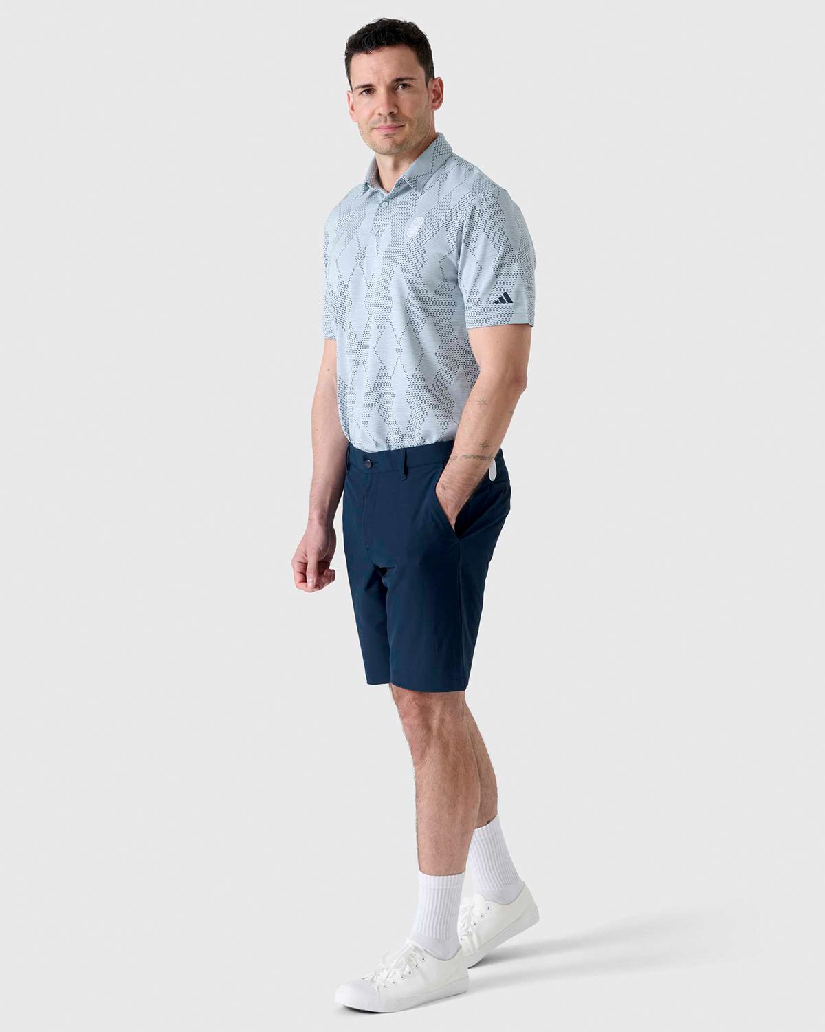 NFFC Adidas Golf Ultimate365 Blue Micro Textured Polo - Nottingham Forest FC