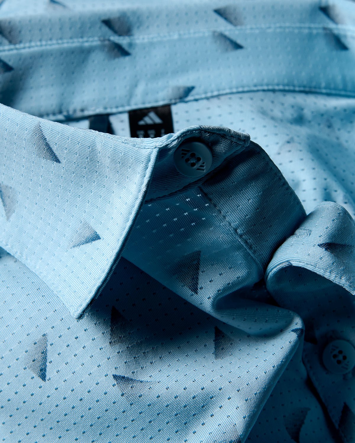 NFFC Adidas Golf Ultimate365 Blue Printed Mesh Polo - Nottingham Forest FC