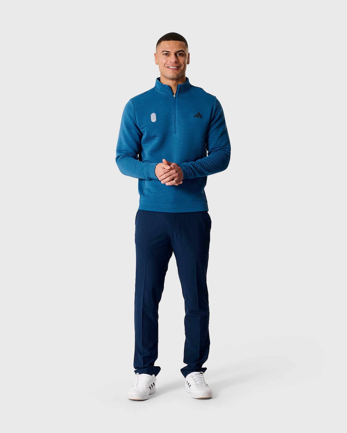 NFFC Adidas Golf Ultimate365 DWR Dusky Petrol 1/4 Zip Top - Nottingham Forest FC