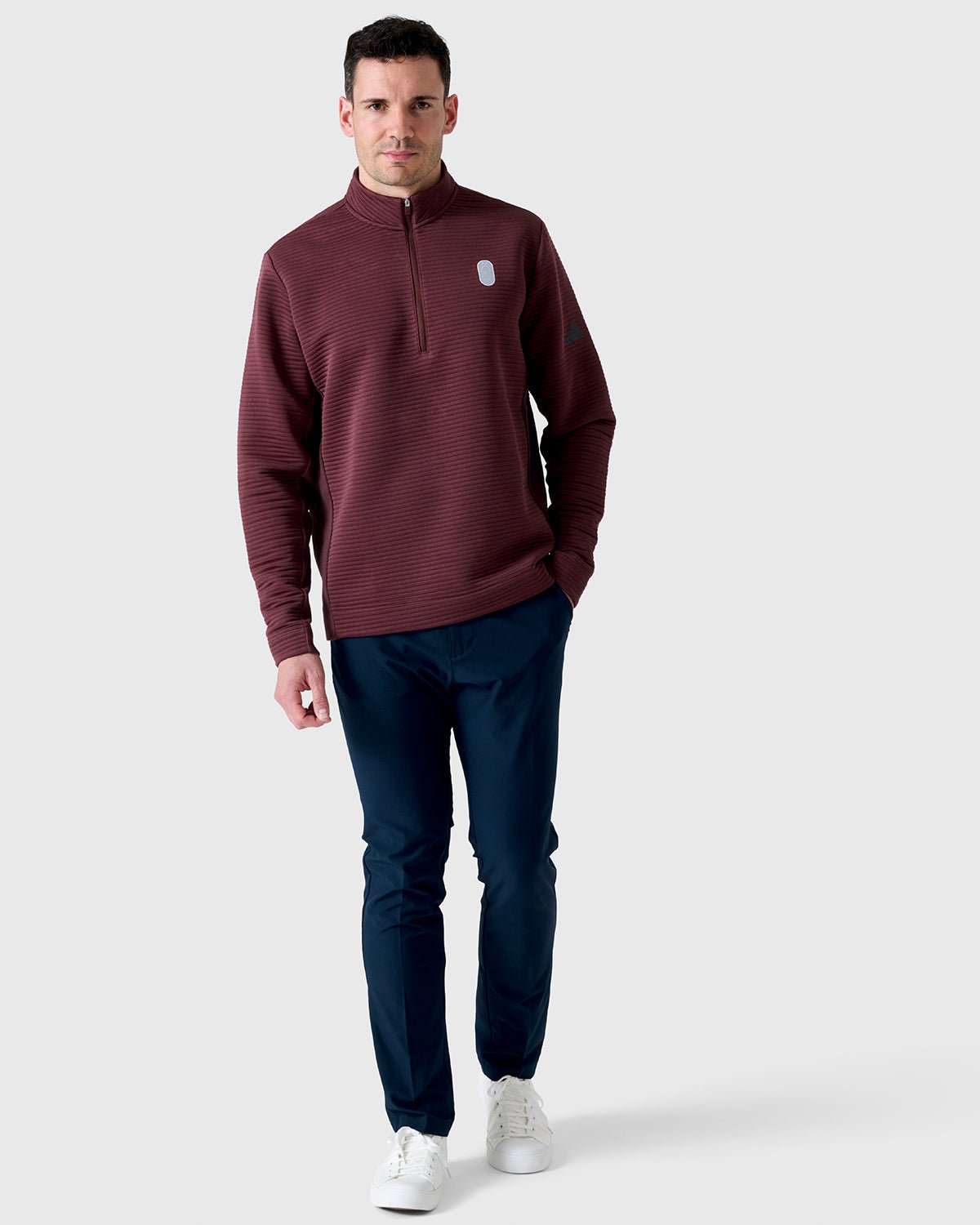 NFFC Adidas Golf Ultimate365 DWR Textured 1/4 Zip Top - Nottingham Forest FC