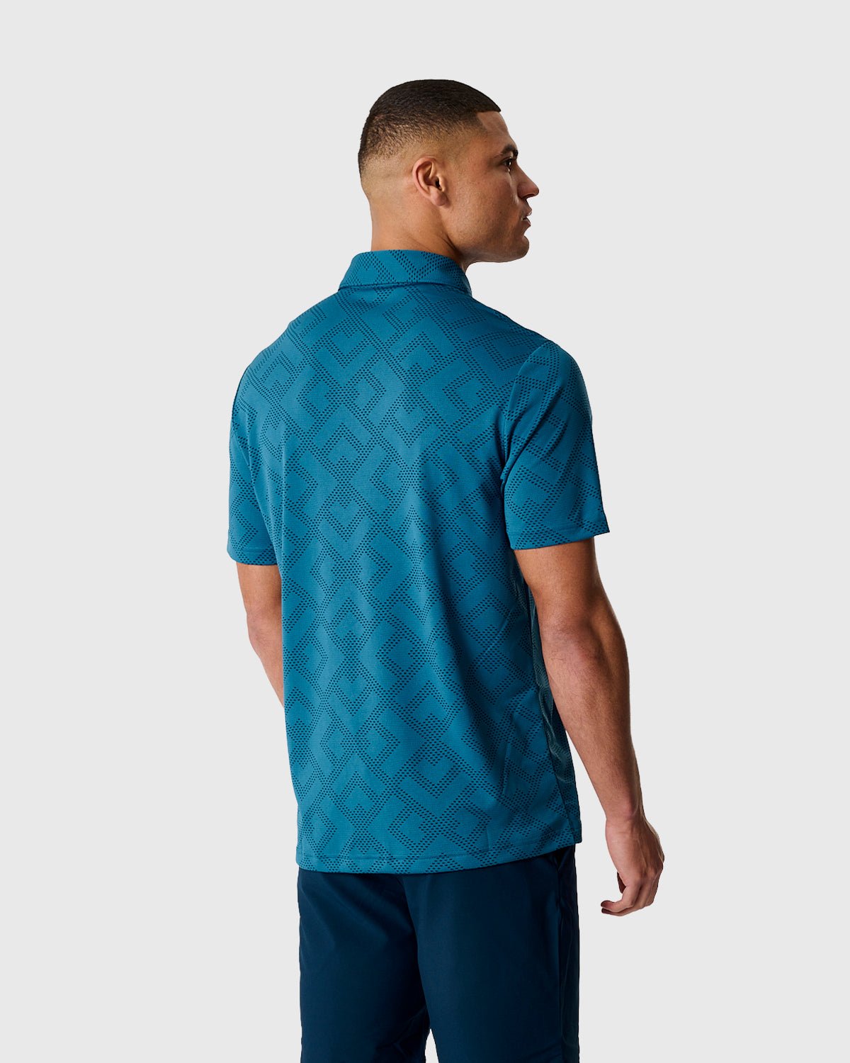 NFFC Adidas Golf Ultimate365 Jacquard Navy Polo - Nottingham Forest FC