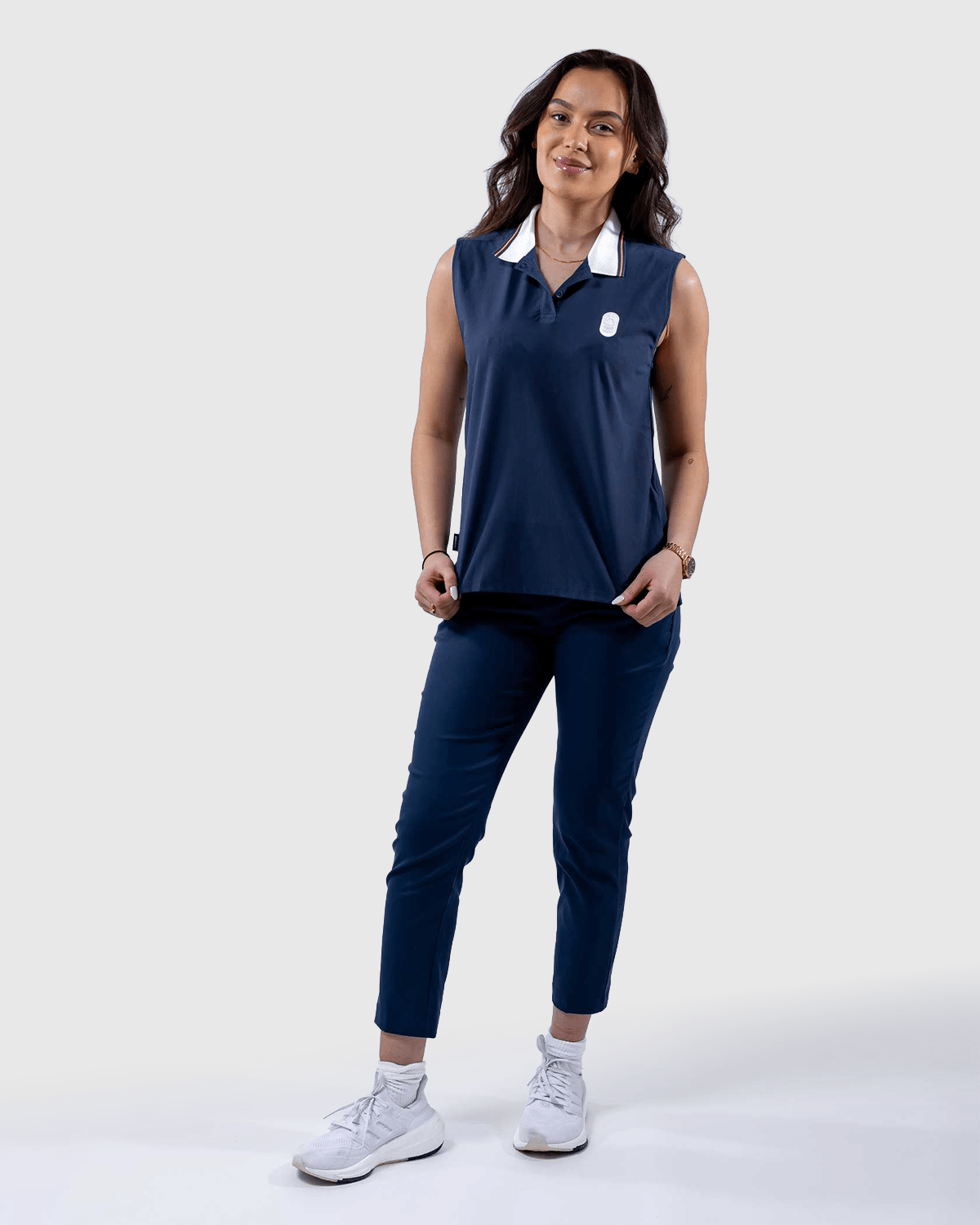 NFFC Adidas Golf Women's Navy Beyond Twist Knit Polo - Nottingham Forest FC
