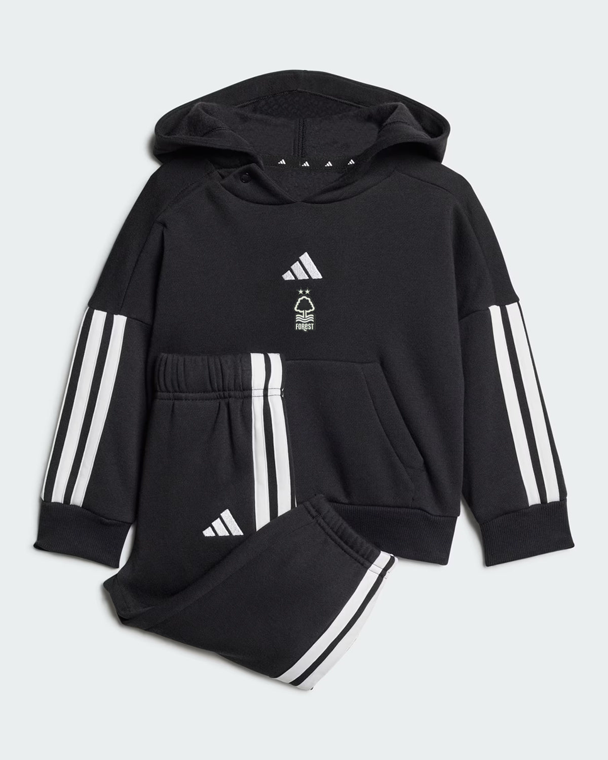 NFFC Adidas Infant Black/White Fleece Tracksuit - Nottingham Forest FC