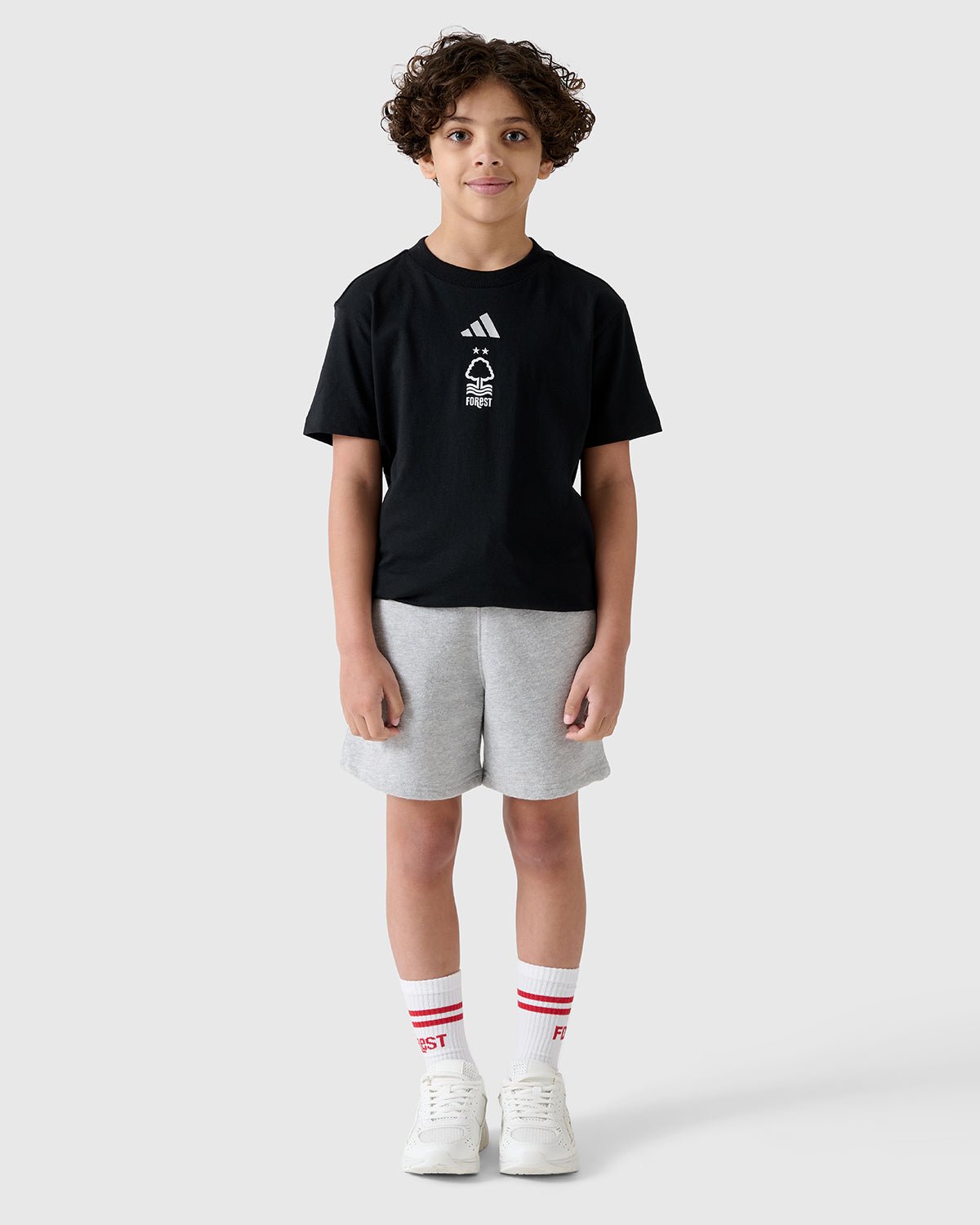 NFFC Adidas Junior Black Small Logo T-Shirt - Nottingham Forest FC
