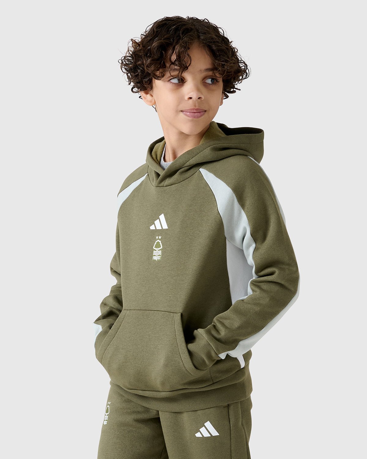 NFFC Adidas Junior Colour Block Hoodie - Nottingham Forest FC