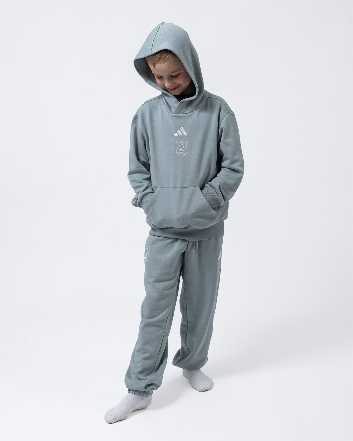 NFFC adidas Junior Sage Small Logo Hoodie - Nottingham Forest FC