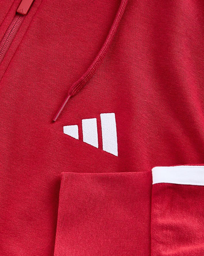 NFFC adidas Maroon 3-Stripe Full Zip Hoodie - Nottingham Forest FC