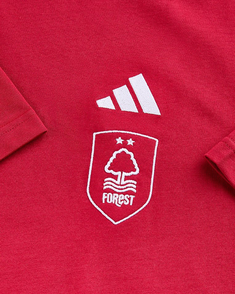 NFFC adidas Maroon 3-Stripe T-Shirt - Nottingham Forest FC
