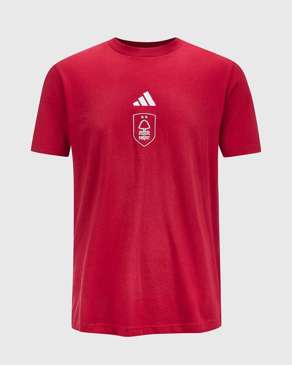 NFFC adidas Maroon Small Logo T-Shirt - Nottingham Forest FC