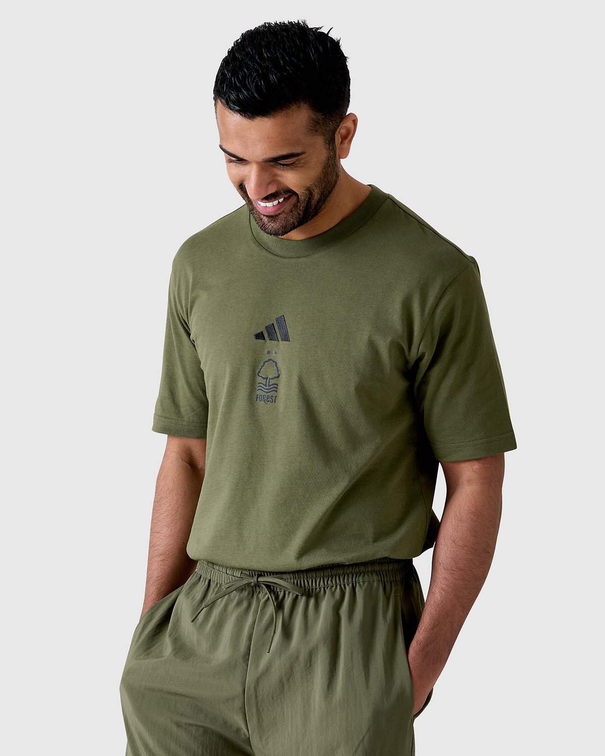 NFFC Adidas Small Logo Olive T-Shirt - Nottingham Forest FC