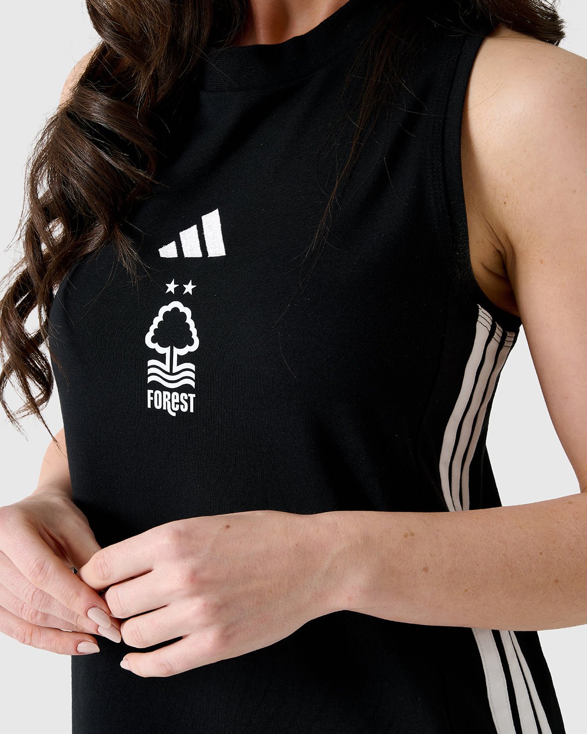 NFFC Adidas Women's 3 - Stripe Black Jersey Dress - Nottingham Forest FC