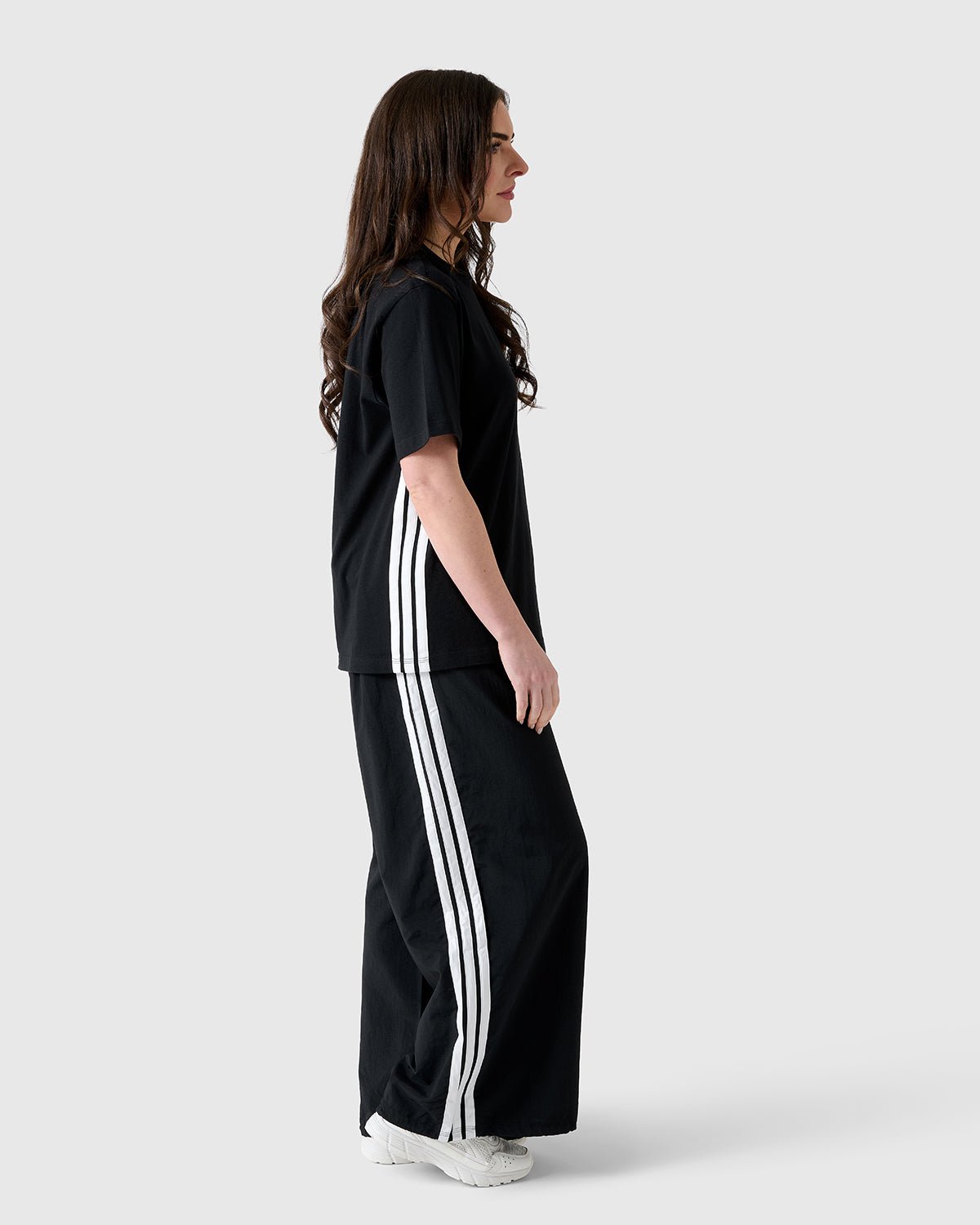 NFFC Adidas Women's 3 - Stripe Black T-Shirt - Nottingham Forest FC