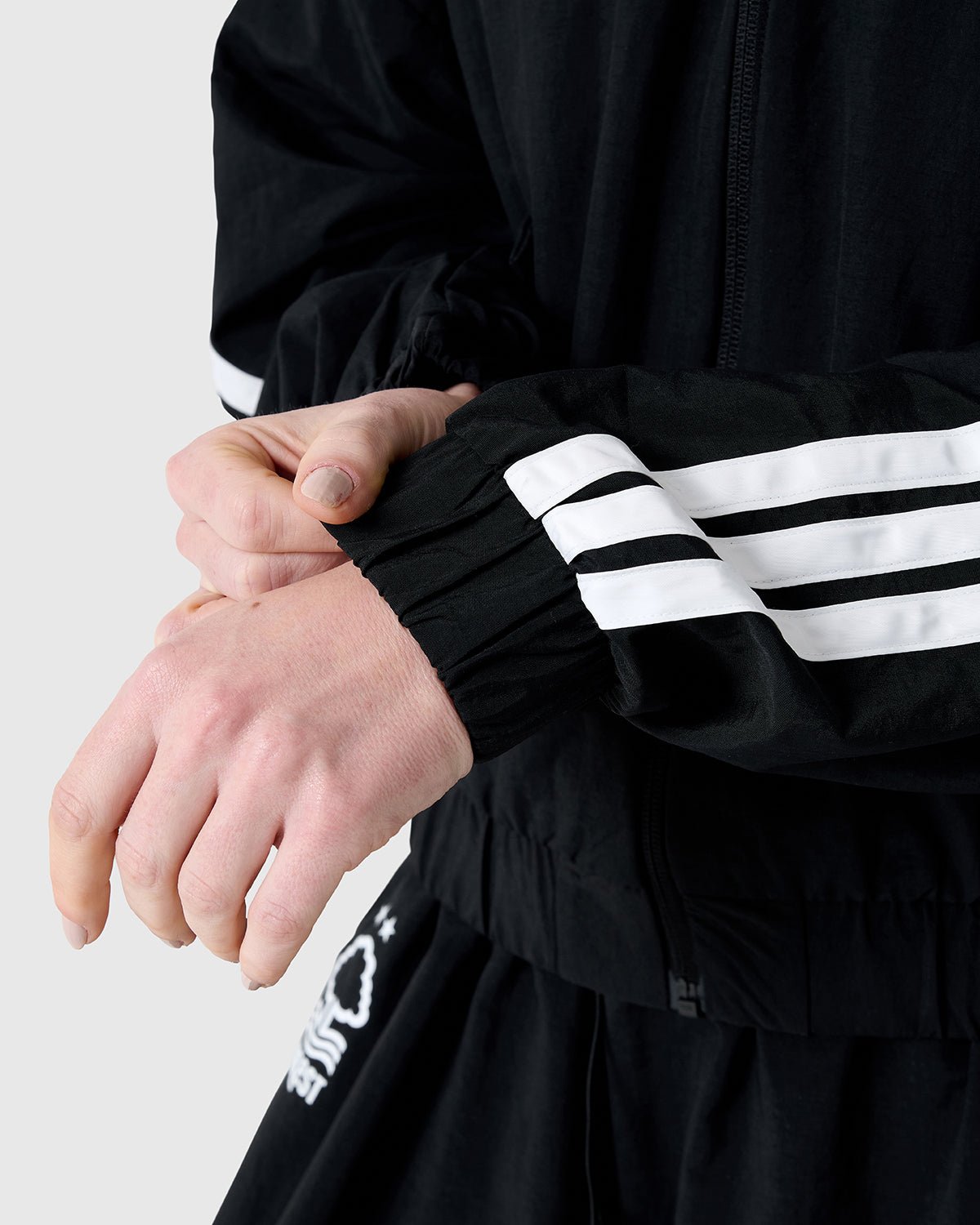 NFFC Adidas Women's 3 - Stripe Black Woven Bomber Jacket - Nottingham Forest FC