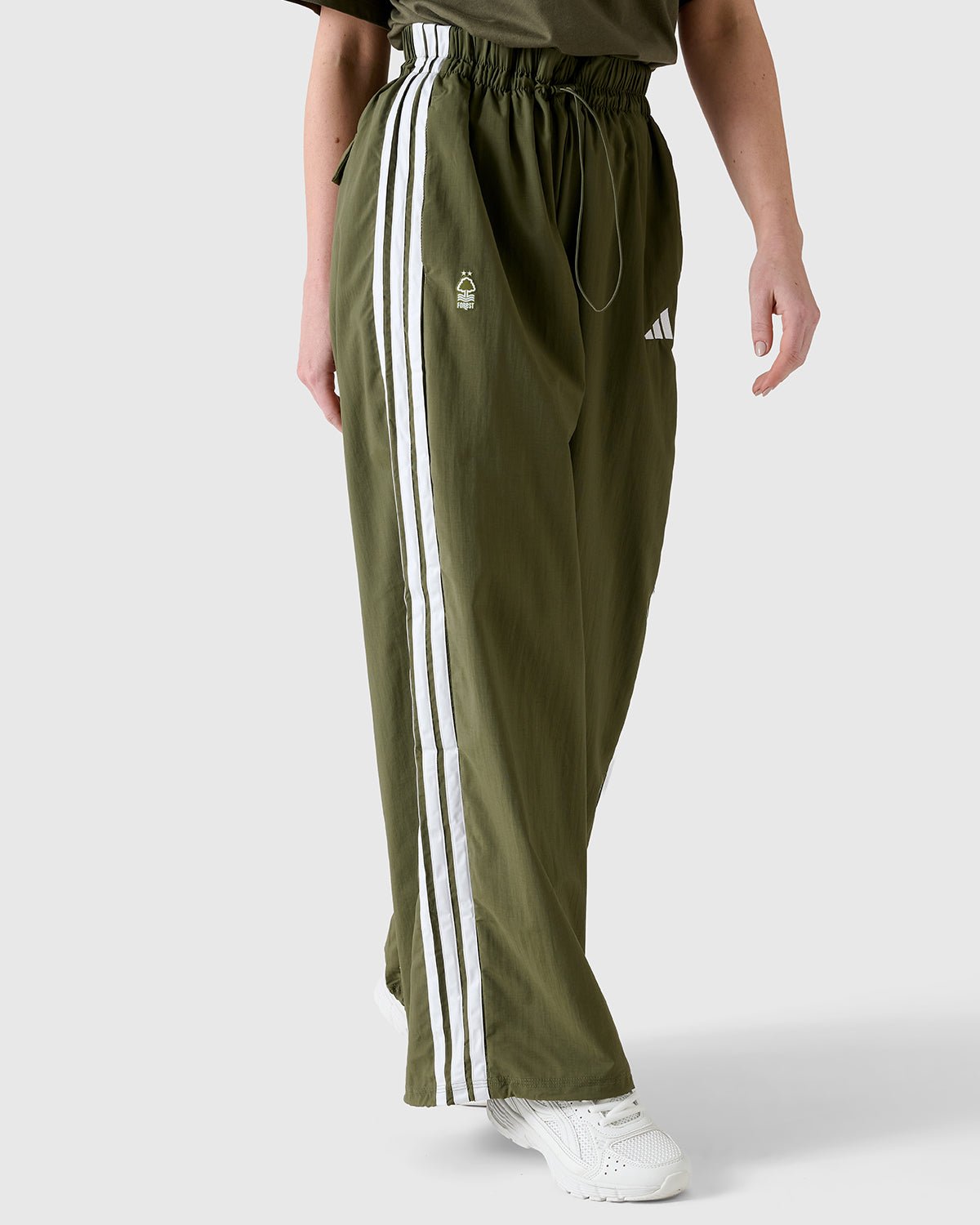 NFFC Adidas Women's 3 - Stripe Olive Woven Pants - Nottingham Forest FC