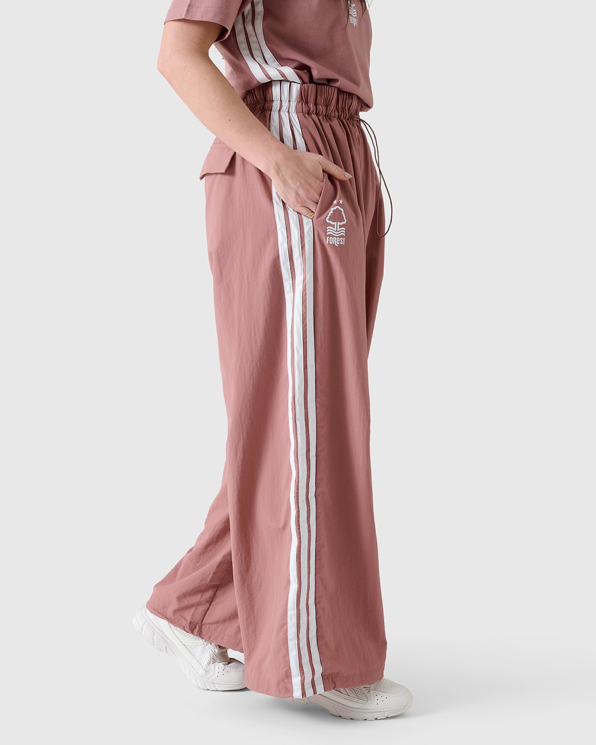 NFFC Adidas Women's 3 - Stripe Pink Woven Pants - Nottingham Forest FC