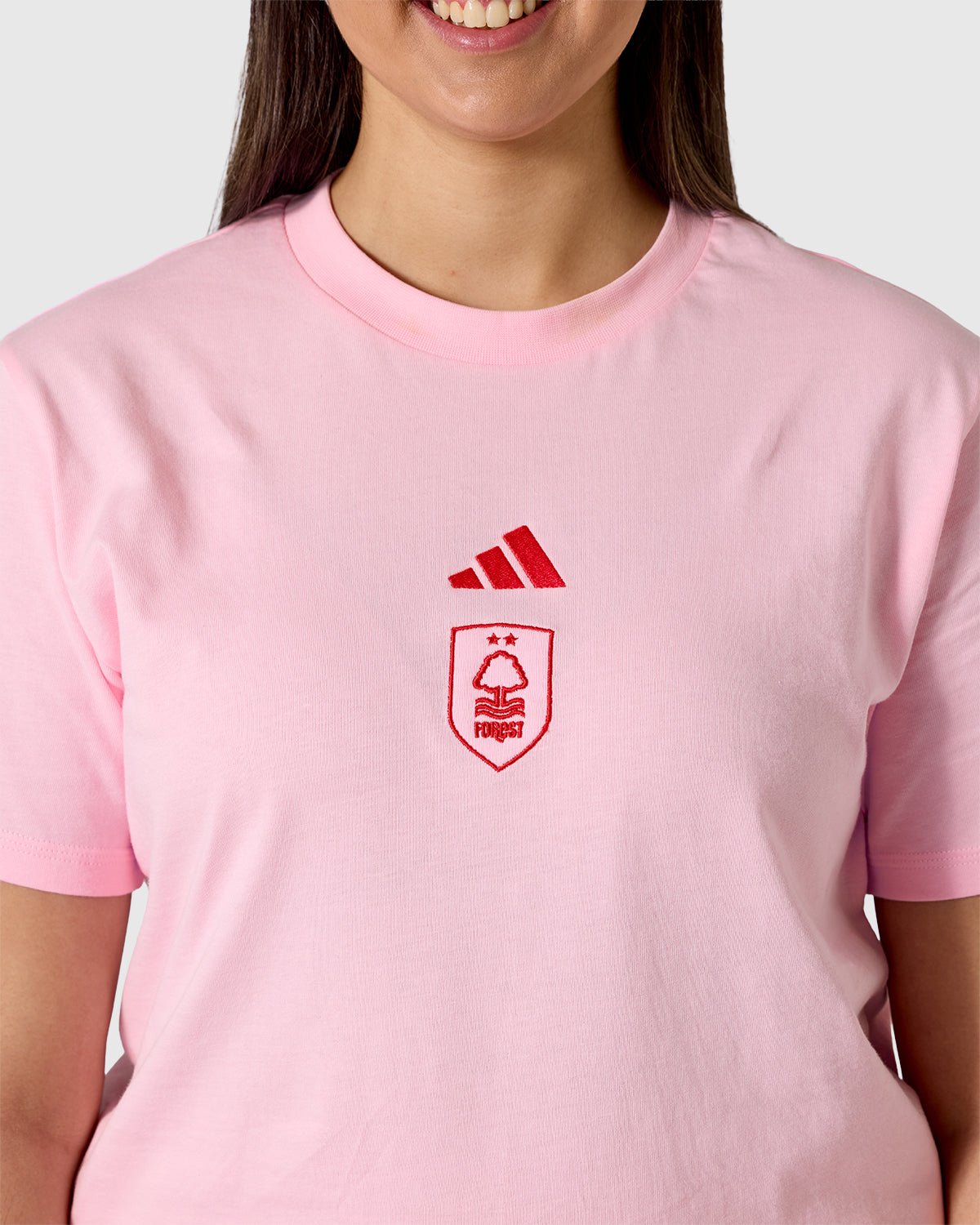 NFFC adidas Womens Ruby 3-Stripe T-Shirt - Nottingham Forest FC