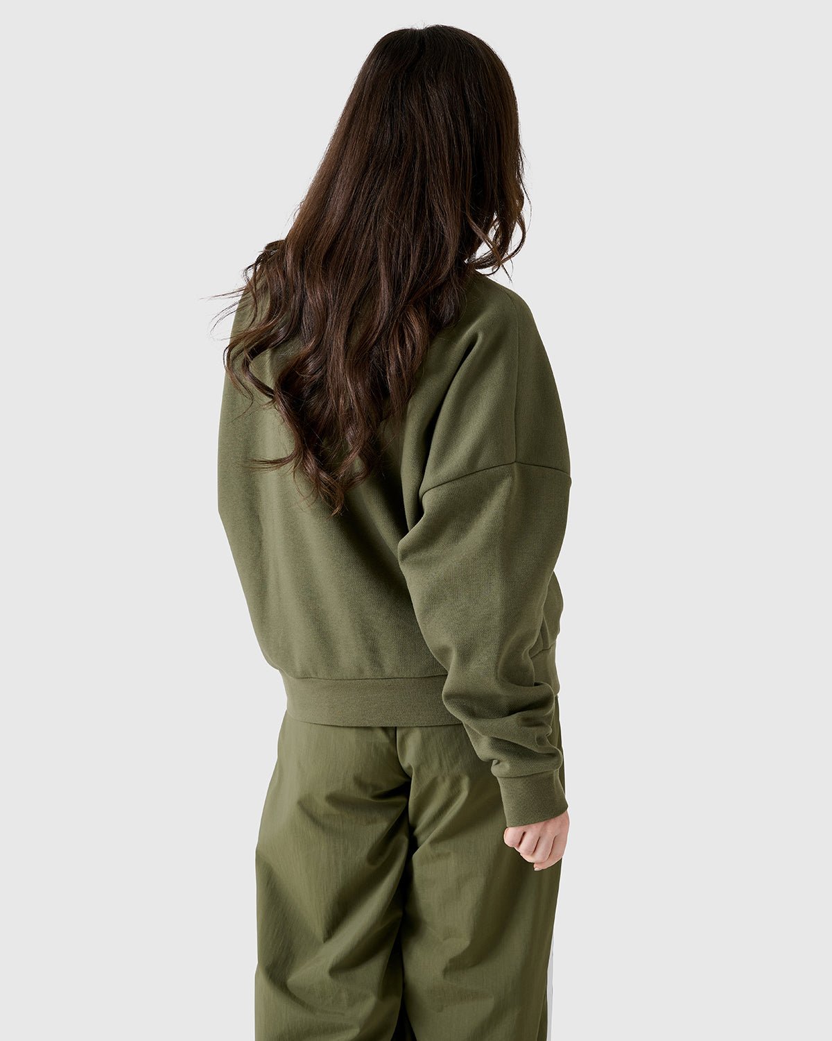 NFFC Adidas Women's Small Logo Olive Crewneck Sweatshirt - Nottingham Forest FC