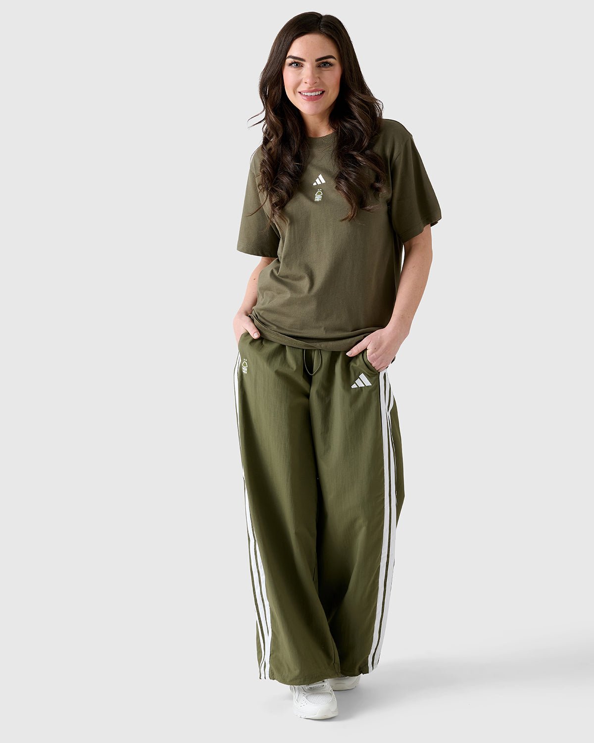 NFFC Adidas Women's Small Logo Olive T-Shirt - Nottingham Forest FC