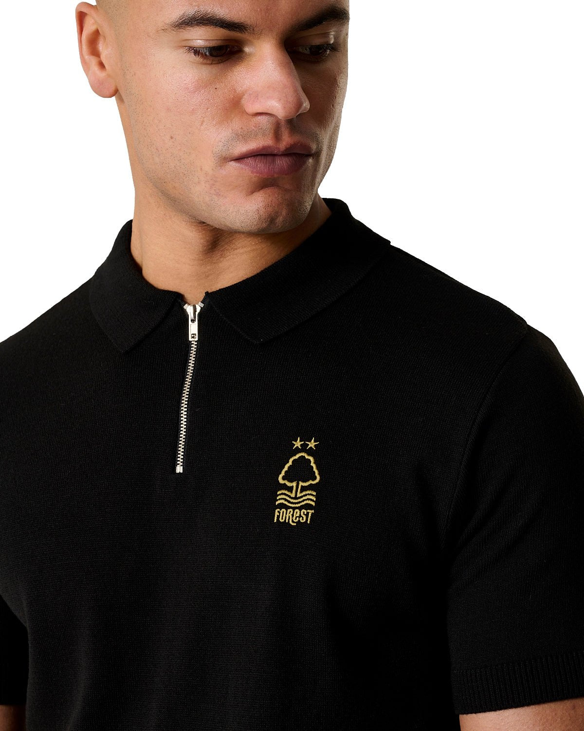 NFFC Black Essential Knit Short Sleeve Polo - Nottingham Forest FC